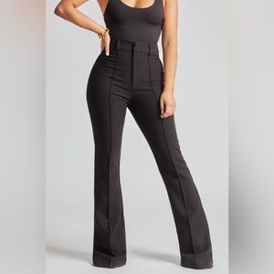 Wide Leg Suit Trousers - Black Medium